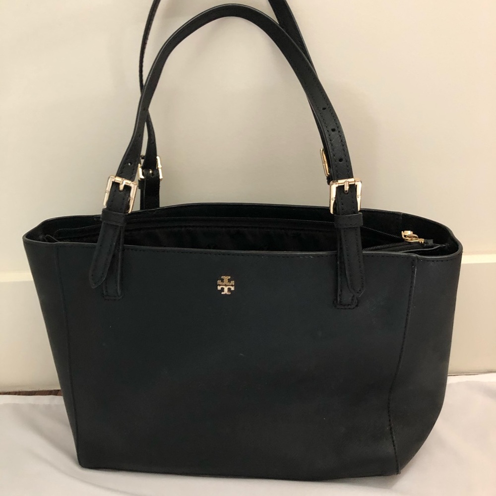 Tory Burch Black Leather Tote Purse
